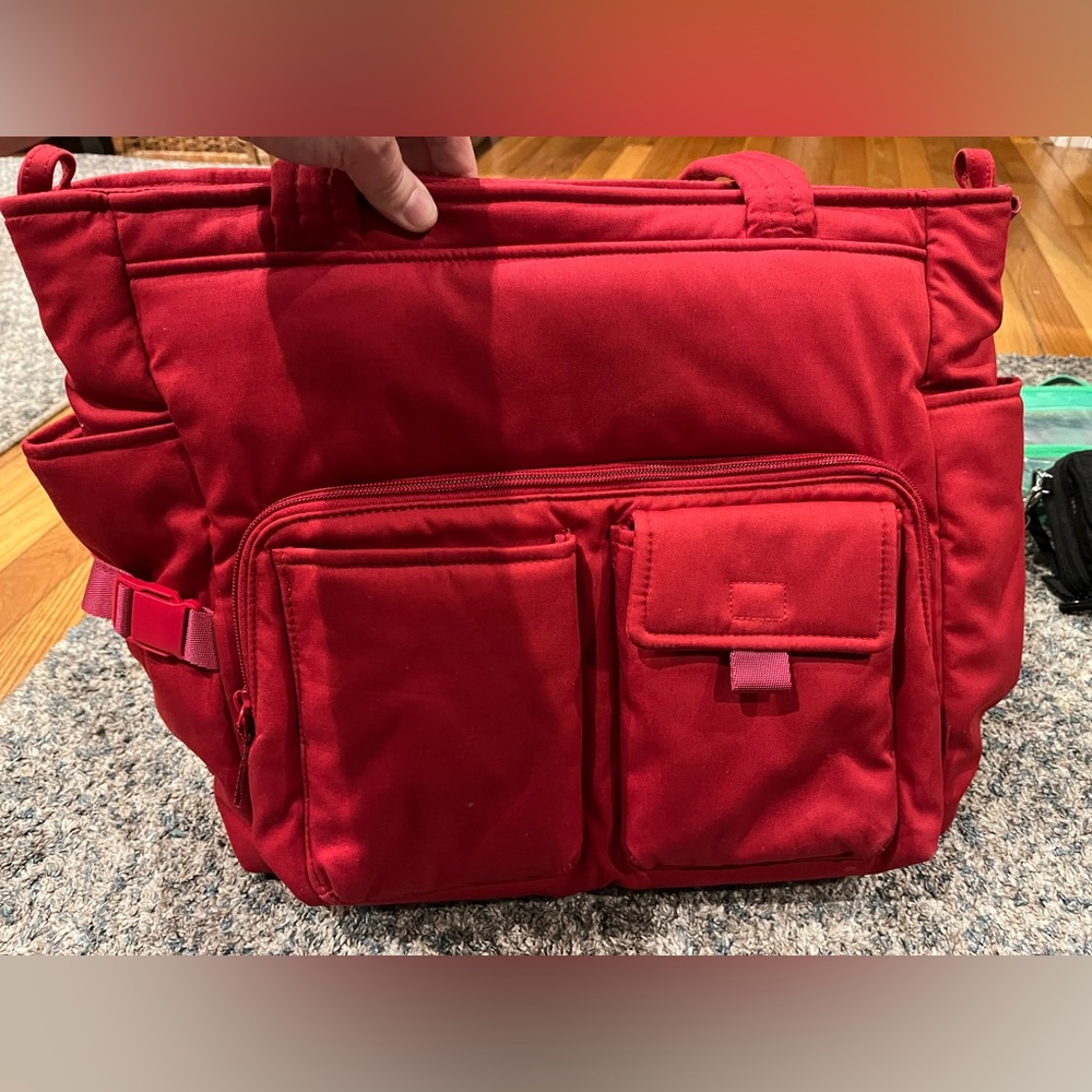 Like New Vera Bradley Tote in Recycled Cardinal Red Cotton